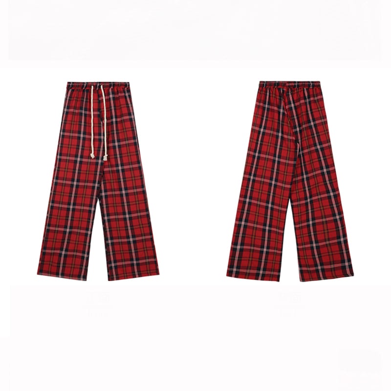 [MEIMEI Series]★Pants★ 2color Casual Pants Bottoms Plaid Pattern Green Red Green Red