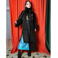 Load image into Gallery viewer, [Kokaisha --- Leaf Series] ★China style coat★ 2color embroidery outerwear long length Hanfu coat black gray
