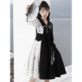 Load image into Gallery viewer, [Dust Smoke Cloud Dream---Boku Bamboo Series] ★Chinese style dress★ Long sleeve switching bamboo Chinese clothing Black Black SML Original Cute
