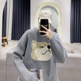 Load image into Gallery viewer, [Emeisa Series] ★Sweater★ 3color Knit Tops Unisex Men's Dog Animal Black Gray Blue
