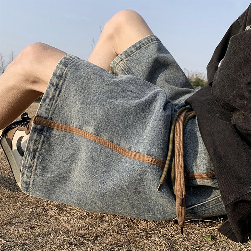 [QISHE Series] ★Shorts★ Denim pants 2color Casual Unisex Men's Simple Easy to match