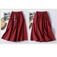 Load image into Gallery viewer, [Qing series]★China style skirt★ 3color Green or red or black Bottoms Embroidered Cotton Linen Casual Green Black Red
