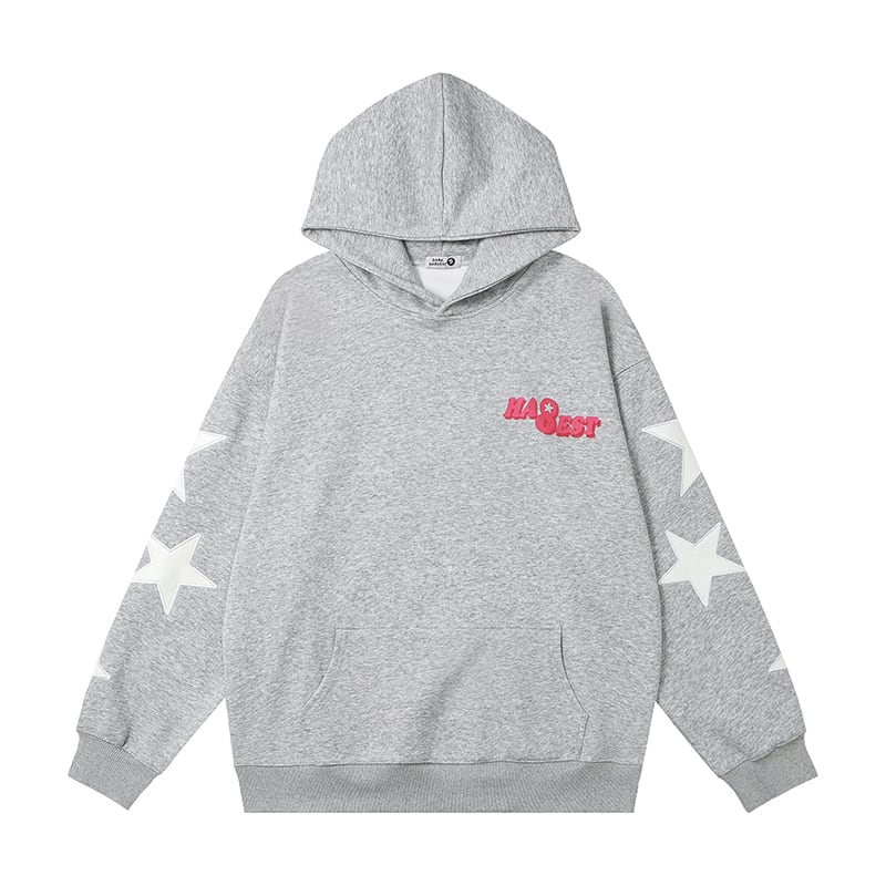 [ZHUJI Series]★Parker★ 3color Tops Star Pattern Unisex Men's Loose Stylish Gray Red Black