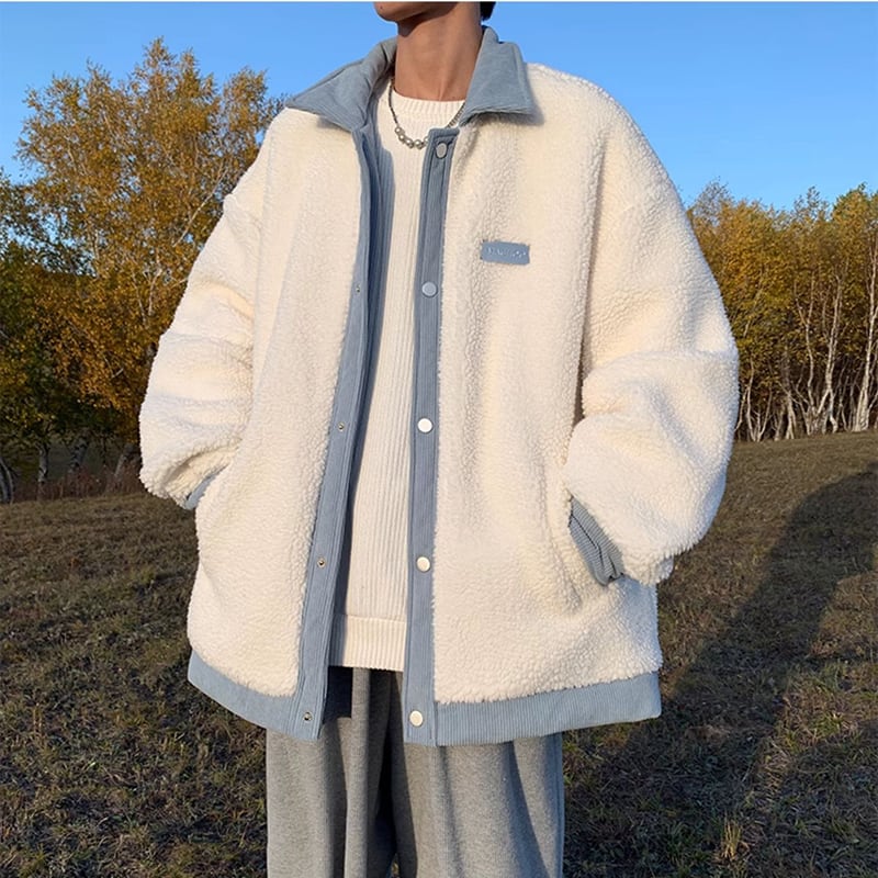 [DUFENG Series] ★Cotton Coat★ 2color Outerwear Winter Coat Unisex Men's Fashion Color Scheme White Black