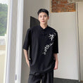 Load image into Gallery viewer, [WENYI Series] ★China style T-shirt★ 2color tops with design, bamboo, unisex, men's, black, white
