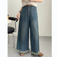 Load image into Gallery viewer, [Togawa Series] ★Denim Pants★ Gaucho Pants Trousers Bottoms Wide Pants Blue Blue ML
