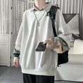 Load image into Gallery viewer, [LANGGUANGHU Series] ★Tops★ 3 colors, fake layered, casual, floral pattern, unisex, men's, green, black, white
