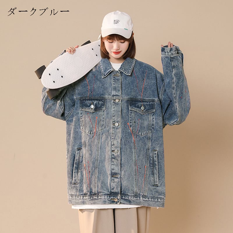 [Fujiiman Series] ★Jacket★ 3color Outer Denim Unisex Loose Light Blue Black Dark Blue