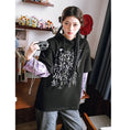 Load image into Gallery viewer, [Kokaisha---Shinkyo Series] ★China style hoodie★ Tops Faux layered letter pattern original black white
