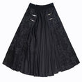 Load image into Gallery viewer, [Kuraho Koya Series] ★Chinese style skirt★ Elastic waist bottoms slit Unique Chinese clothing Black Black
