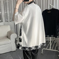 Load image into Gallery viewer, [YOULIN Series]★T-shirt★ Tops 2color Unisex Men's Fake Layered White Black Plaid Pattern
