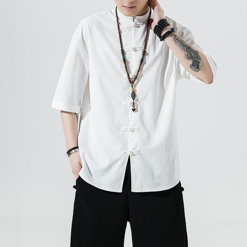 [JUNYI Series] ★China Style Shirt★ Tops 5color Unisex Men's Large Size Simple Chinese Clothes