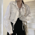 Load image into Gallery viewer, [XIXI Series]★Jacket★ 2color Outer Short Length Simple Dark Gray White SML XL
