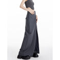 Load image into Gallery viewer, [EDX Series]★Skirt with belt★ 2color bottoms long skirt black gray high-looking slit fashionable
