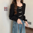 Load image into Gallery viewer, [DINGNING Series]★China style tops★ 2color long sleeve large size black red short length
