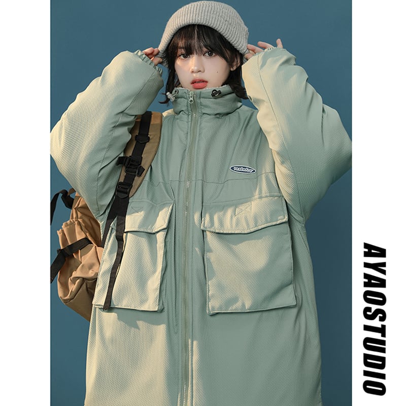 [Morimoto Series] ★Winter Coat★ Cotton Coat 3 colors Thick Warm Unisex Men's Loose Blue Green Black