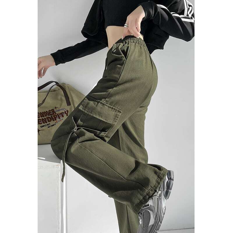 [Tomato Series]★Casual Pants★ 2color Bottoms Trousers Black Green Autumn Clothes Easy to Match