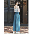 Load image into Gallery viewer, [MINZU Series]★Chinese style setup★ 3-piece set Camisole + Happi coat + Trousers Chinese clothes Blue Blue
