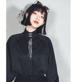 Load image into Gallery viewer, [Kokaisha Series] ★Chinese-style shirt★ Tops 2 colors Original Embroidery Stand-up collar White Black
