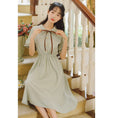 Load image into Gallery viewer, [Shukunsho series]★China style dress★2color embroidery long length short sleeve summer cute easy to match beige green
