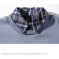 Load image into Gallery viewer, [Satoru Series] ★Tops★ 3 colors fake layered casual plaid pattern unisex men's black gray blue
