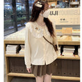 Load image into Gallery viewer, [KEKE Series] ★Tops★ Embroidered 2-color shirt, cute, easy to match, spring clothes, beige, white, spring clothes
