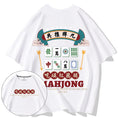 Load image into Gallery viewer, [BAOJI Series]★T-shirt★ Tops 4color Unisex Men's Large Size Kanji Pattern Mahjong Black White Gray Green
