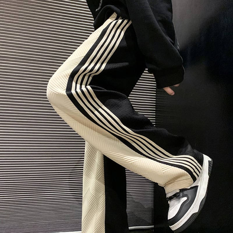 [YANDA Series] ★Casual Pants★ 3color Pants Bottoms Unisex Men's Vertical Stripes Striped Pattern Easy to Match