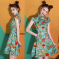 Load image into Gallery viewer, [Sumiyun Kokucho Series] ★Cheongsam dress★ China-style dress, Chinese-style clothes, Chinese clothes, mini length, cute, slimming
