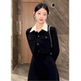 Load image into Gallery viewer, [ZHENMANZI Series] ★One Piece★ Faux layered long sleeve thick women's fashionable slimming appearance enhances your temperament Black Black
