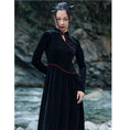 Load image into Gallery viewer, [Daiseilongshu Series] ★China-style dress★ Improved cheongsam dress, velvet, color scheme, slimming, switching
