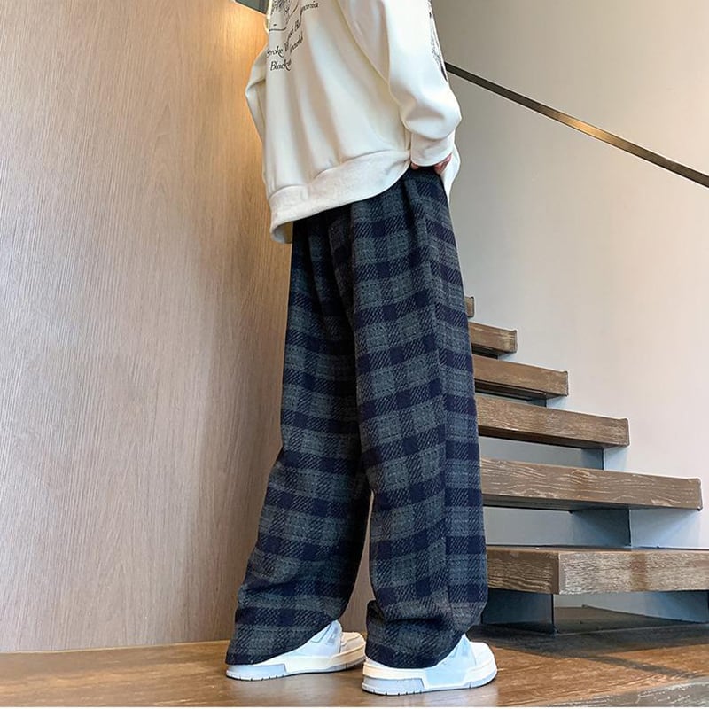 [CEXU Series]★Casual Pants★ Size M~9L 4color Bottoms Pants Unisex Men's Plaid Pattern Large Size