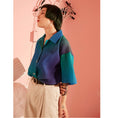 Load image into Gallery viewer, [Yangji Great Dream Series]★Shirt★ Tops Gradient Blue Blue V-neck Short Sleeve Shirt Loose
