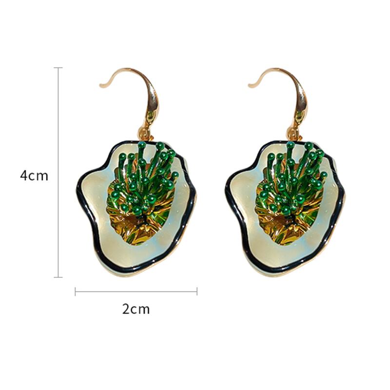 [Drejew Series]★Earrings★ Pair Earrings Women's Accessories Green Green Temperament Up Date