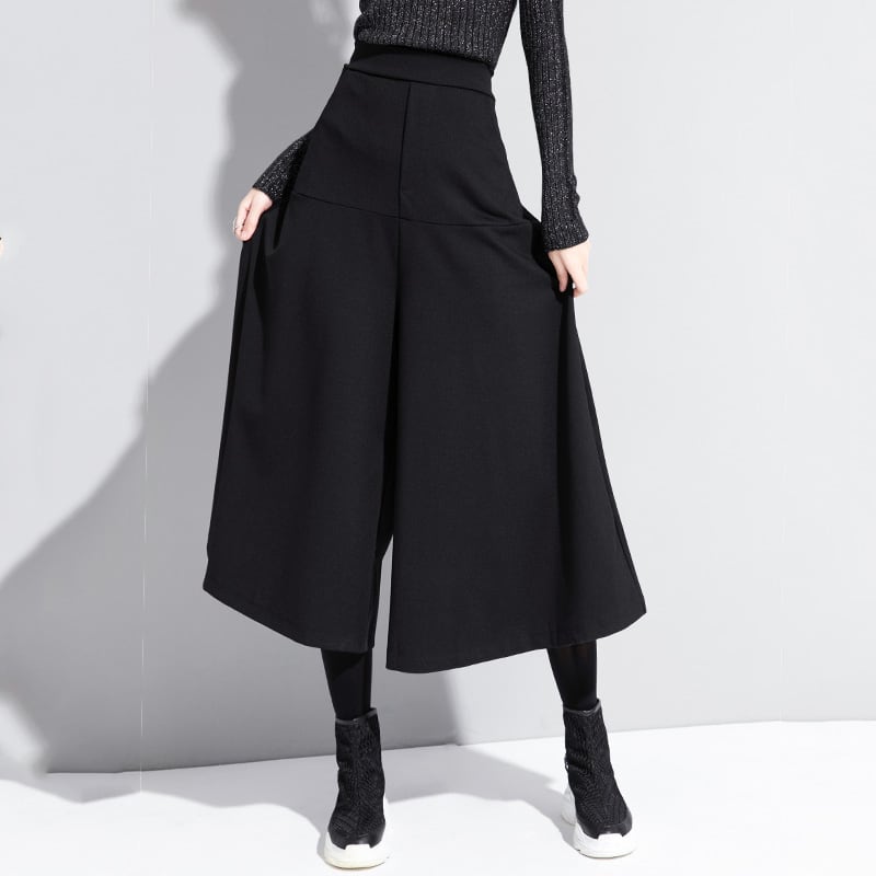 [0246 Series] ★Wide Pants★ Culotte Skirt Gaucho Pants Gaucho Plain Simple Quarter Length