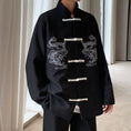 Load image into Gallery viewer, [PVPVPV Series] ★China Style Outer★ Jacket Unisex Men's China Button Dragon Black White
