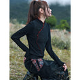 Load image into Gallery viewer, [Da Qinglong Shu Series] ★Chinese style tops★ Color scheme: Slim, slimming, Chinese clothes, original, easy to match, black, black
