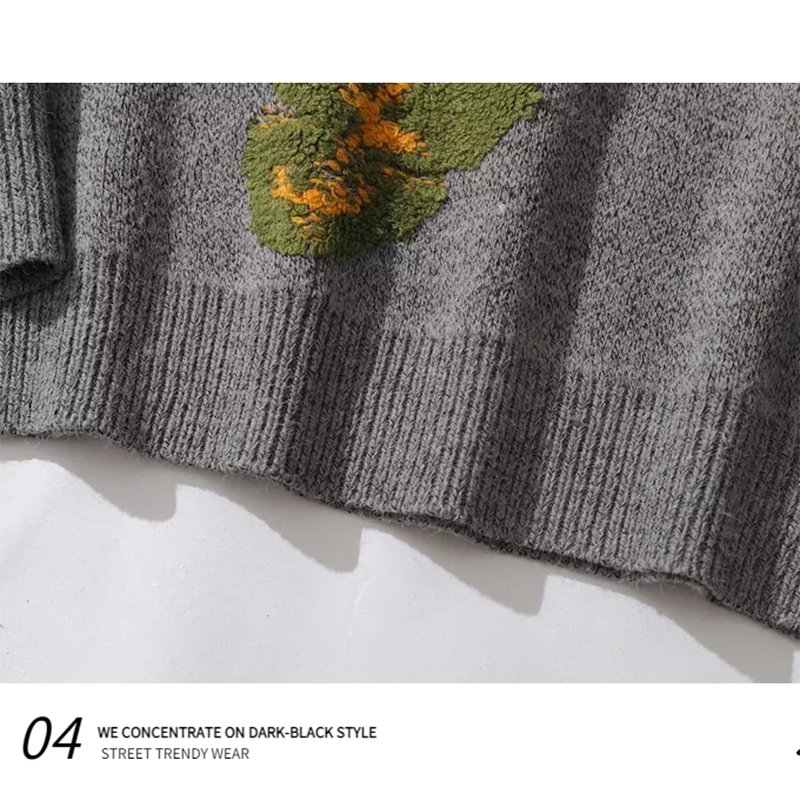 [Escaped Earth Series]★Sweater★ 2color Unisex Men's Knit Tops Gray Black Gray ML XL 2XL