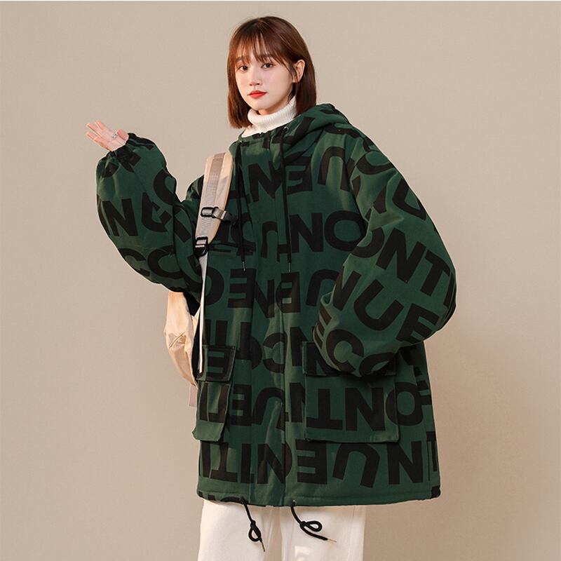 [Morimoto Series] ★Winter Coat★ 2color Thick Warm Unisex Men's Alphabet Black Green