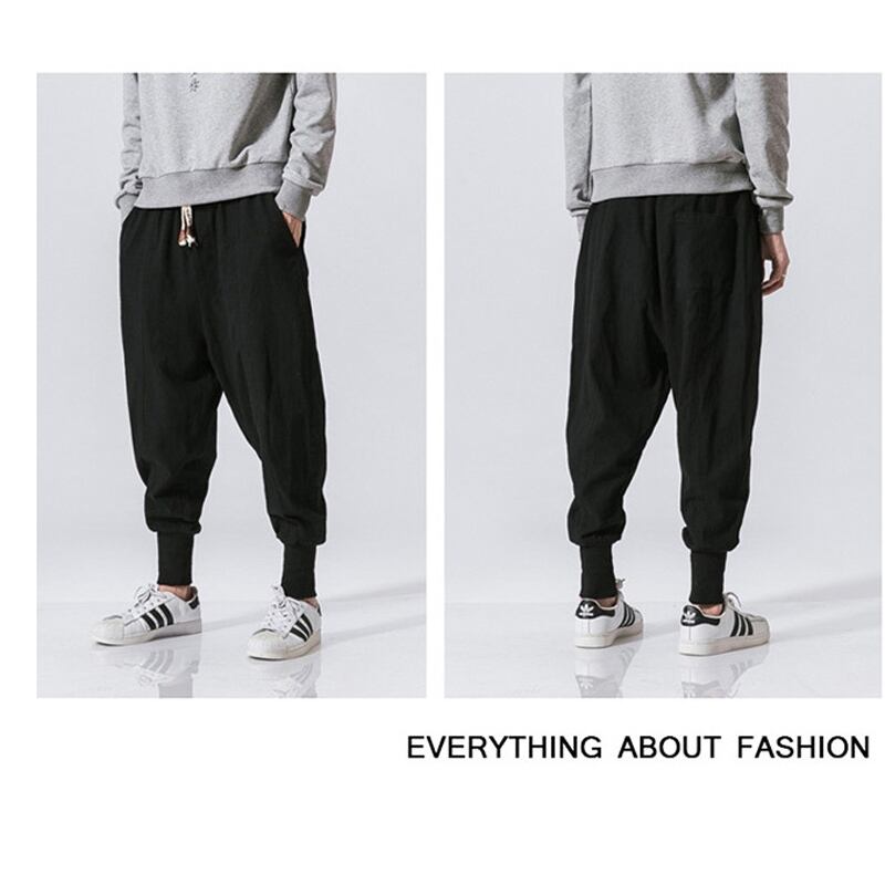 [Small trouble series]★China style pants★ 3color black or blue or red men's casual pants plain large size simple