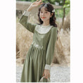 Load image into Gallery viewer, [Ali Series]★Chinese style dress★ Embroidery long sleeve dress Women's Switchable Easy to match Cute Green
