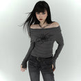 Load image into Gallery viewer, [LadyGhost Series] ★Tops★ Off-shoulder sexy unique gray gray easy to match
