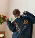 Load image into Gallery viewer, [C2 Studios Series] ★Embroidery Shirt★ Denim Shirt Cat Cat Tops Unisex Blue Blue Men's Cute
