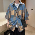 Load image into Gallery viewer, [TIAOTA Series]★Shirt★ Tops Unisex Men's Summer Clothes Easy to Match Plaid Summer Clothes Hawaii Aloha Shirt
