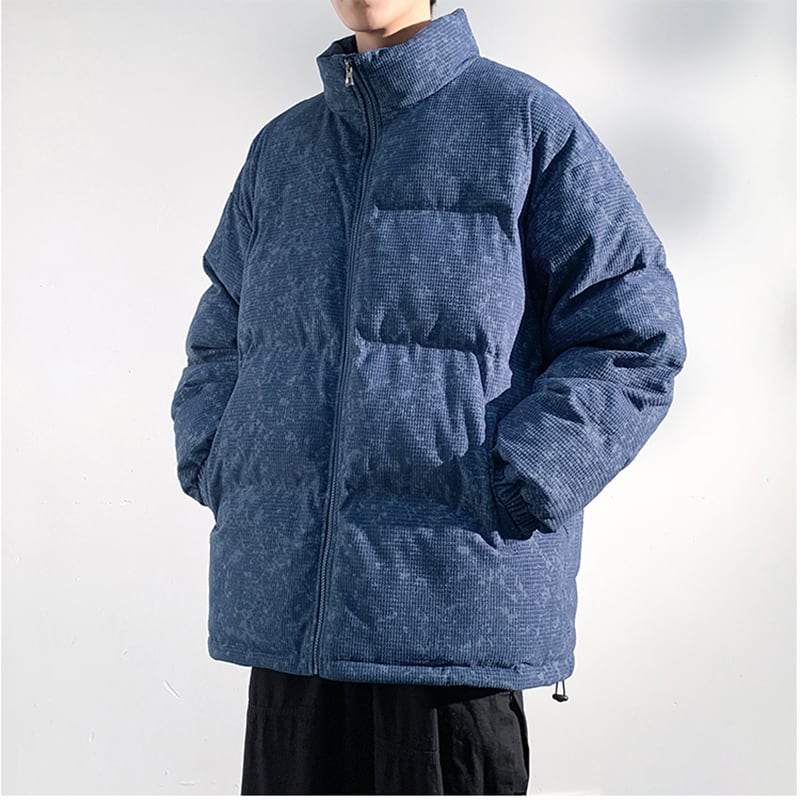 [DUFENG Series] ★Cotton coat★ 3color outer winter coat unisex men's large size green black blue