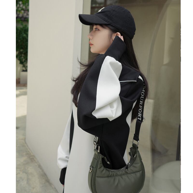 [DEER Choyo Deer Series] ★One piece★ Short length, casual, off-the-shoulder, color scheme Black White Black White S M L XL