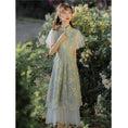 Load image into Gallery viewer, [DAXIAOJIE series]★China style dress★ Embroidery long length green green SML date cute sleeves
