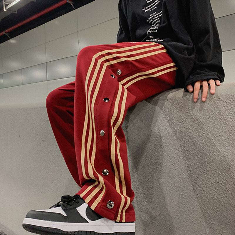 [HANLICHEN Series] ★Casual Pants★ 2color Bottoms Unisex Men's Vertical Stripes ML XL 2XL