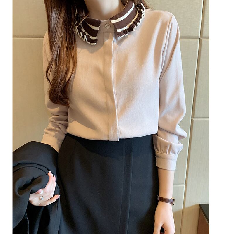 [MILA Series]★Shirt★ 2color Tops Ladies Corduroy Fashion Coffee Color Apricot