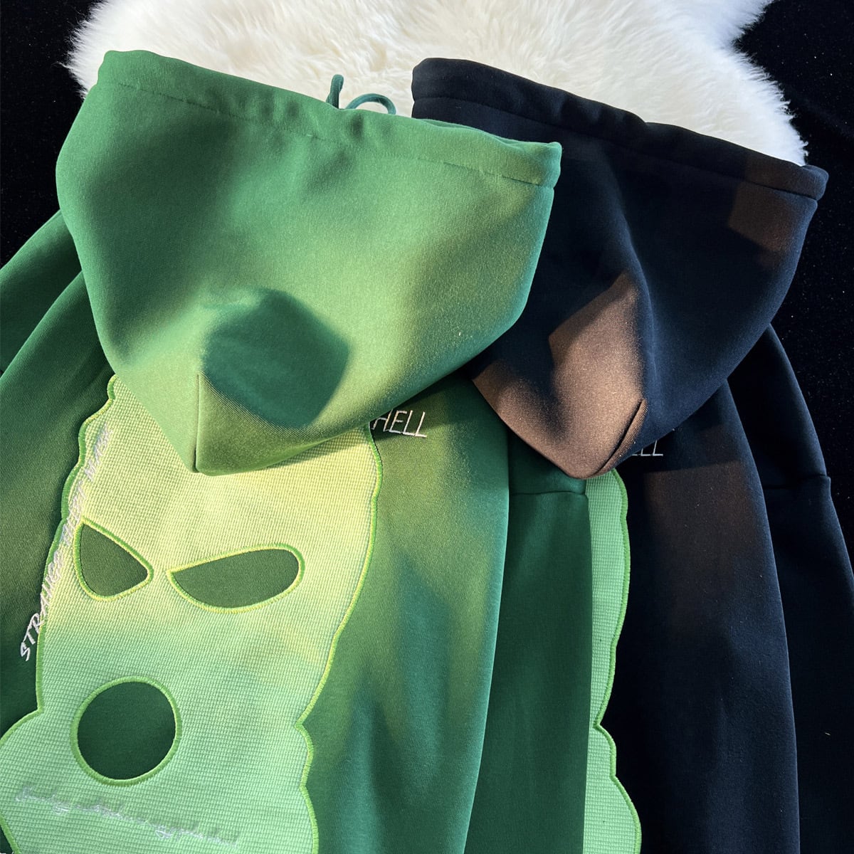 [Roba Series] ★Fleece-lined hoodie★ 2color tops unisex men's fashionable black green black green